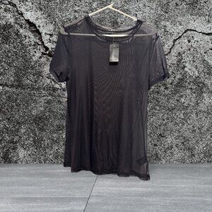 New Sheer Black  short sleeved T-Shirt from Torrid